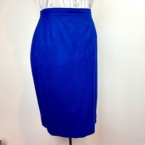 Giovanni Petrini Vintage royal blue wool pencil skirt Preppy Academia